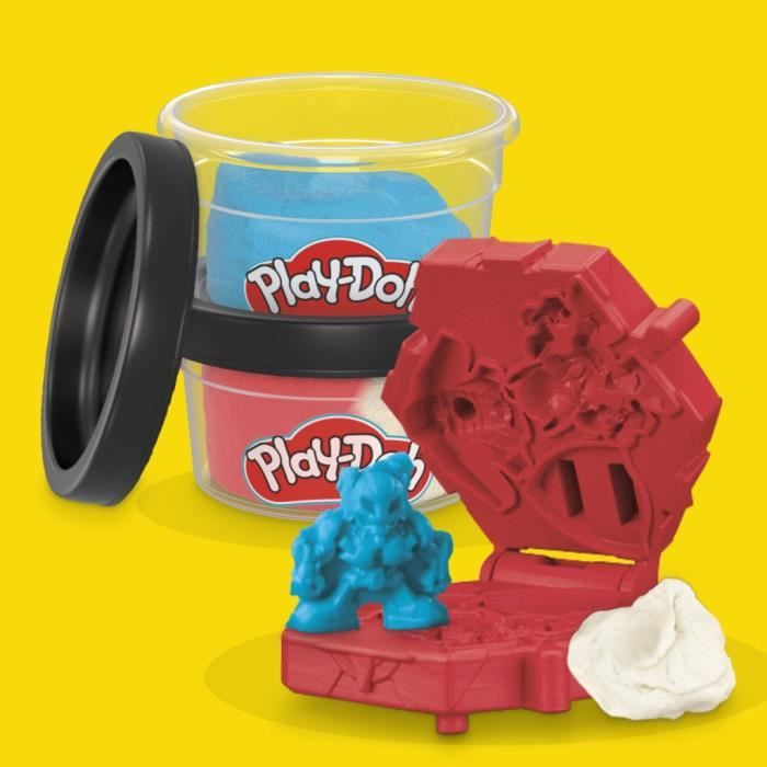 Play-Doh Captain America, coffret Bouclier tamponneur avec figurine flexible, accessoires et pâte a modeler, des 4 ans, Marvel