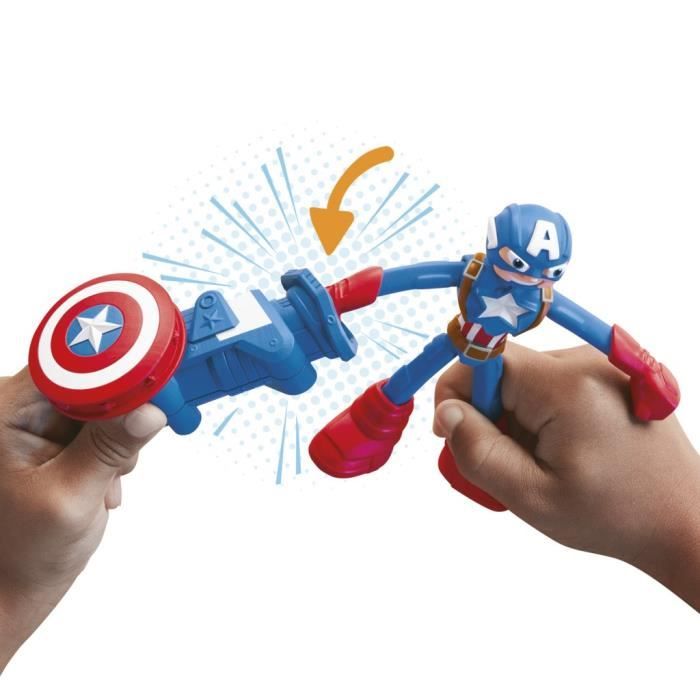 Play-Doh Captain America, coffret Bouclier tamponneur avec figurine flexible, accessoires et pâte a modeler, des 4 ans, Marvel