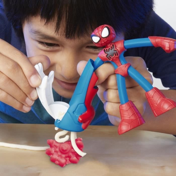 Play-Doh Spider-Man, coffret Mon créateur de toiles avec figurine flexible et pâte a modeler, des 4 ans, Marvel