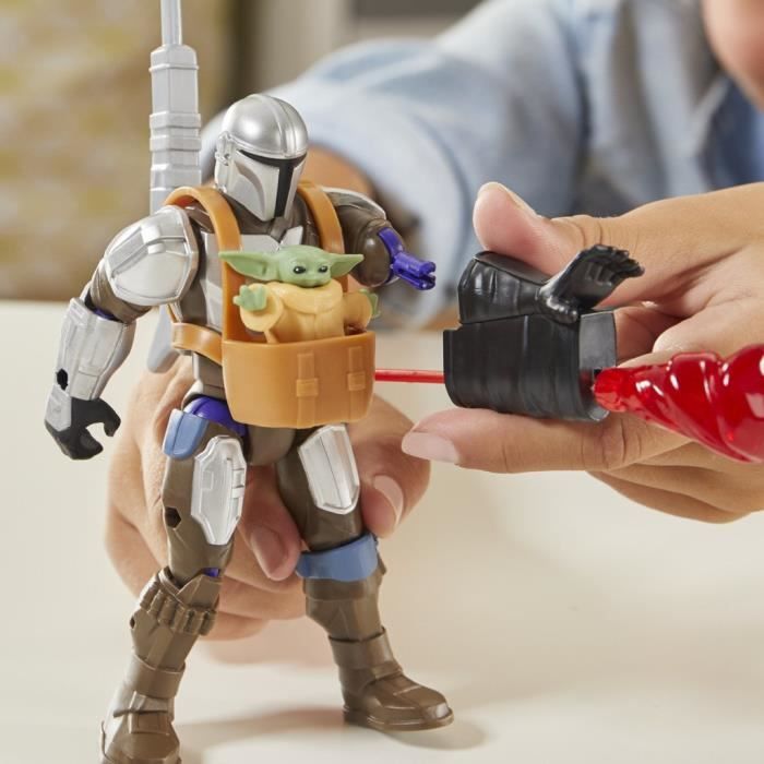 MixMashers Mandalorien et Grogu, figurine deluxe personnalisable a mélanger et combiner avec accessoires, Star Wars, Des 4 ans