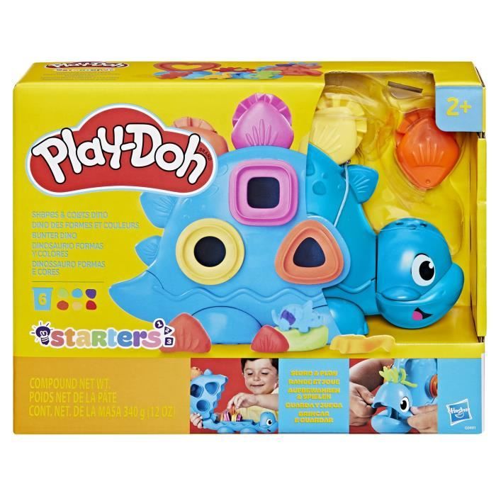 Play-Doh Starters Dino des formes et couleurs, loisirs créatifs de pâte a modeler pour enfants, des 2 ans