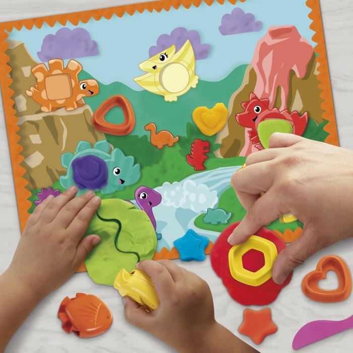 Play-Doh Starters Dino des formes et couleurs, loisirs créatifs de pâte a modeler pour enfants, des 2 ans