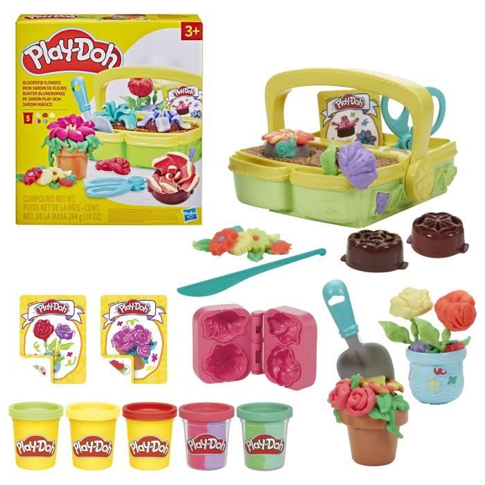 Play-Doh Mon jardin de fleurs, coffret de pâte a modeler inspiré du jardinage et de la nature, Classique, des 3 ans