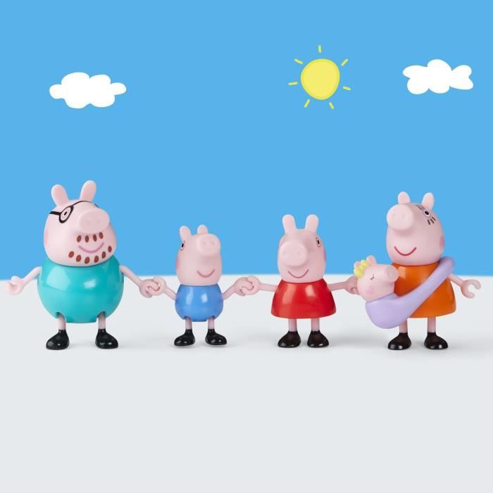 Peppa Pig Peppa et sa famille de 5, coffret de figurines, jouets préscolaires pour filles et garçons, des 3 ans