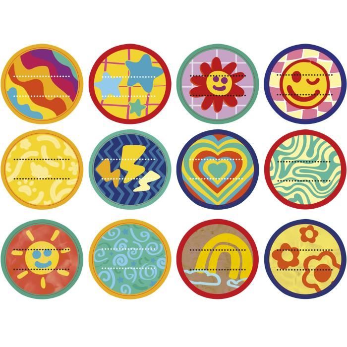 Play-Doh Pack de 12 L'imagination en fete, autocollants et pots de pâte a modeler de 28 g, petits cadeaux, loisirs créatifs pour enf