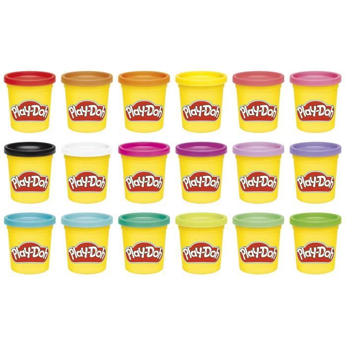 Play-Doh Pack de 18 pots imagination, loisirs créatifs de pâte a modeler pour enfants, des 2 ans