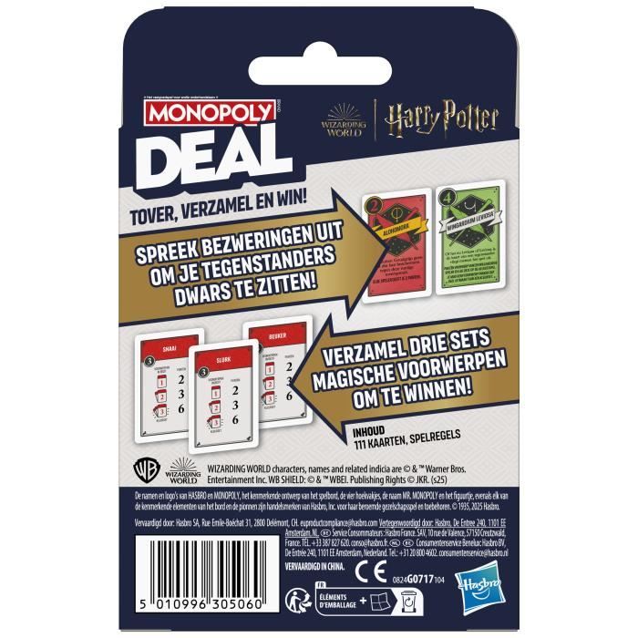 Monopoly Deal Harry Potter, Jeu de cartes rapide 15 min, Hasbro Games, Des 8 ans