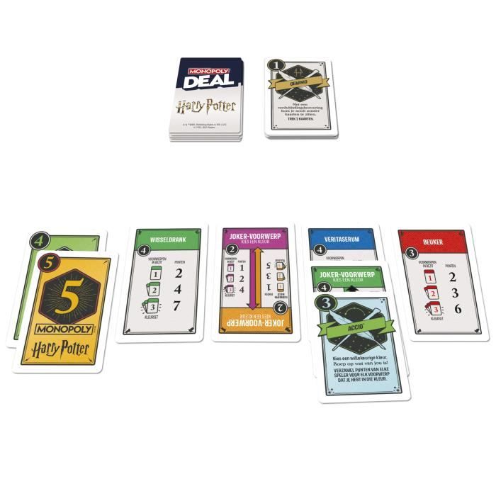 Monopoly Deal Harry Potter, Jeu de cartes rapide 15 min, Hasbro Games, Des 8 ans