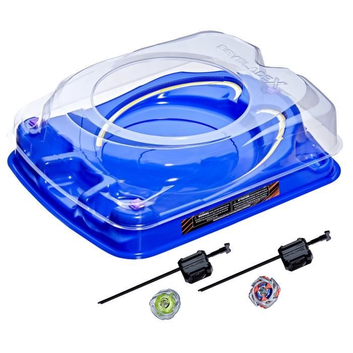 Beyblade X Set de combat Descente-choc avec arene Beystadium, 2 toupies et 2 lanceurs, des 8 ans