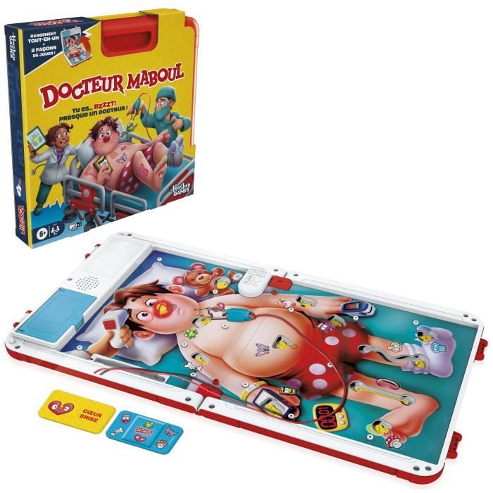 Docteur Maboul, jeu de plateau électronique avec mallette de transport tout-en-un, 2 façons de jouer, 1 joueur et plus, 10 minutes,