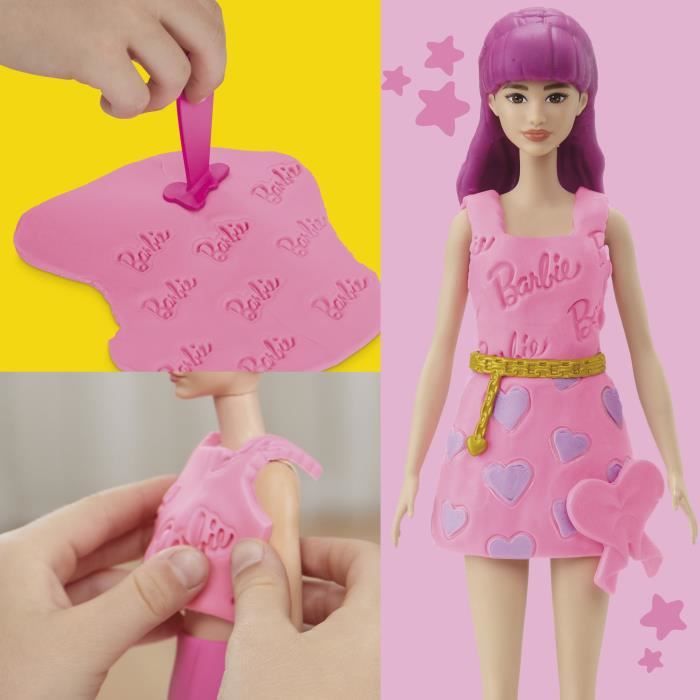Play-Doh Barbie Coeurs et coiffure, coffret de pâte a modeler