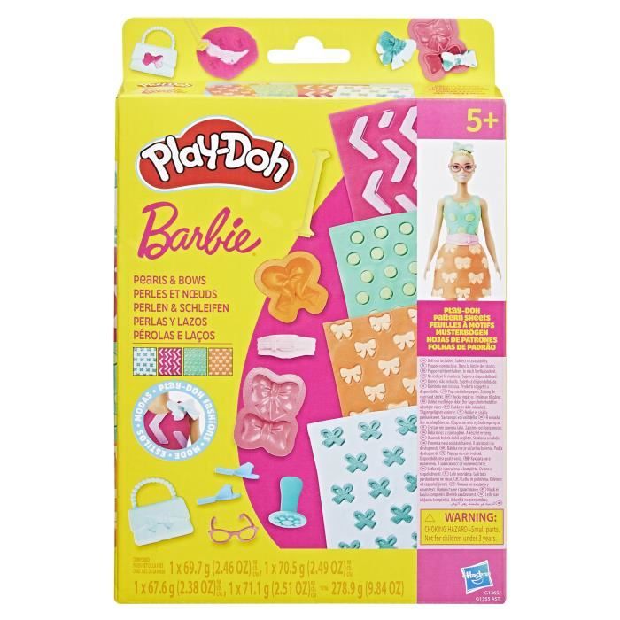 Play-Doh Barbie Perles et noeuds, recharges pour coffret de pâte a modeler