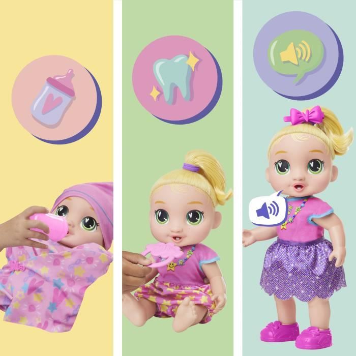 Baby Alive Bébé grandit LaLa GooGoo, coffret poupée interactive, avec plus de 75 sons et phrases, des 3 ans