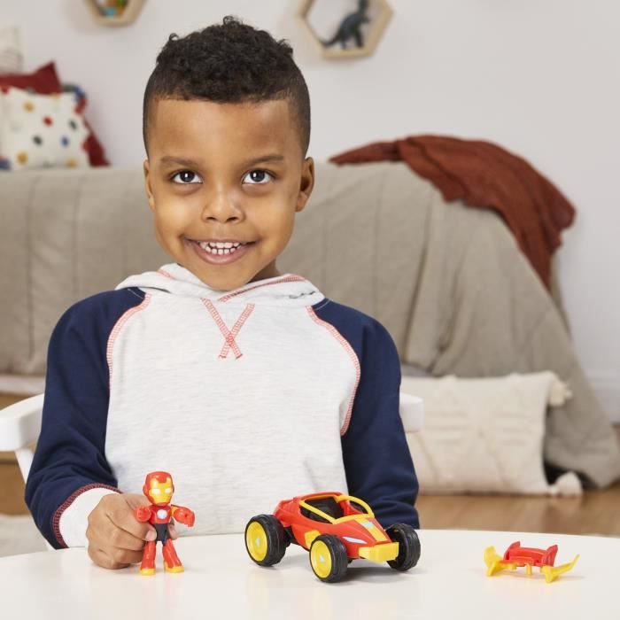 Figurine Iron Man et véhicule Bolide Iron Man, Marvel Iron Man and his Awesome Friends, des 3 ans