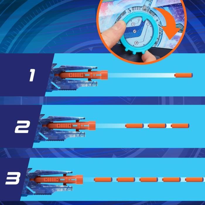 Nerf Loadout Galactic Commander, blaster a fléchettes en mousse motorisé, 3 accessoires et 48 fléchettes Nerf N1, des 8 ans