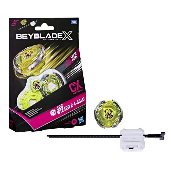Beyblade X Starter Pack Arc Wizard R 4-55LO CX avec toupie de type endurance et lanceur, a partir de 8 ans