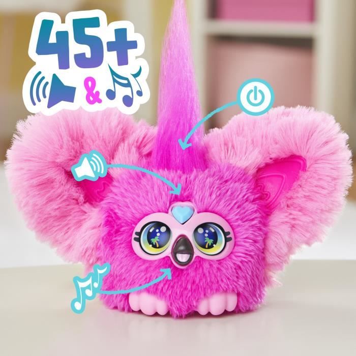 Furby Furblets Flo-Flo, Mini peluche électronique pour filles et garçons, plus de 45 sons, a partir de 6 ans, Hasbro