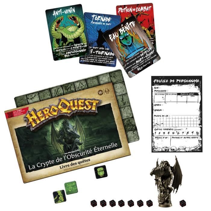 HeroQuest Pack de quete La crypte de l'obscurité éternelle, jeu de rôle, jeu de plateau, systeme de jeu HeroQuest requis, Avalon Hil