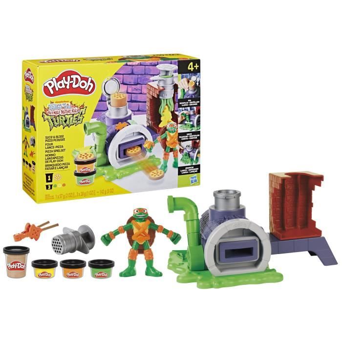 Play-Doh Les Tortues Ninja Four lance-pizza, coffret de pâte a modeler