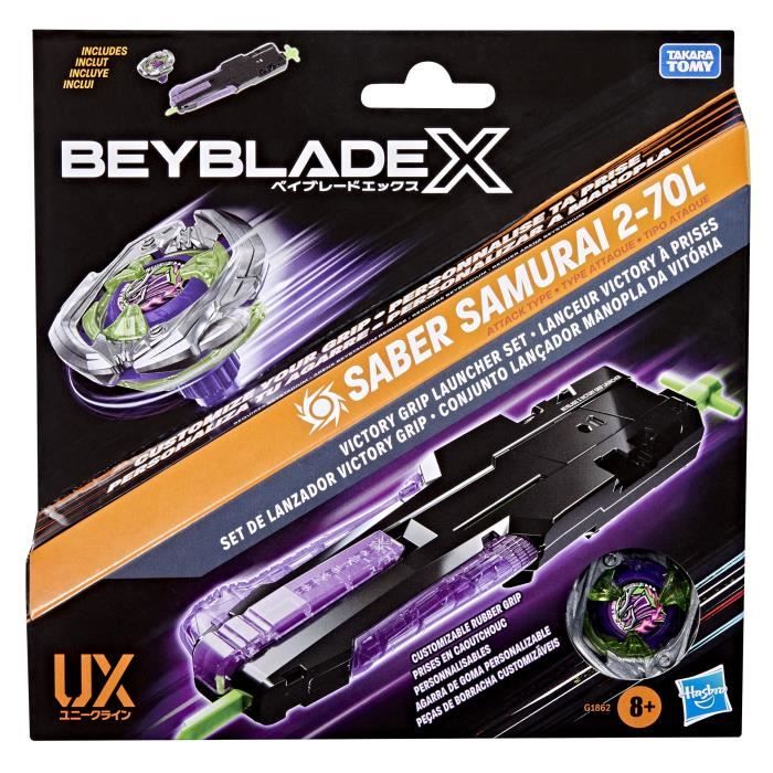 Beyblade X, Pack de lanceur Victory avec toupie a rotation droite de type attaque, toupies de combat, des 8 ans