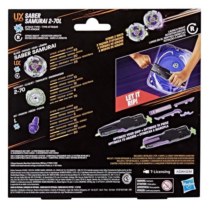Beyblade X, Pack de lanceur Victory avec toupie a rotation droite de type attaque, toupies de combat, des 8 ans