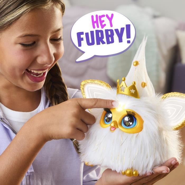 Furby Éclat doré, peluche activée par la voix brille dans le noir, jouets interactifs, des 6 ans