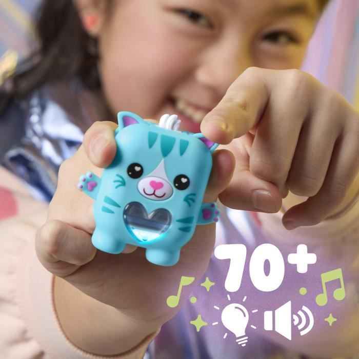 Nano-mals Pawtricia le chaton bleu, compagnon électronique, plus de 70 réactions, jouet de poche interactif pour filles et garçons,