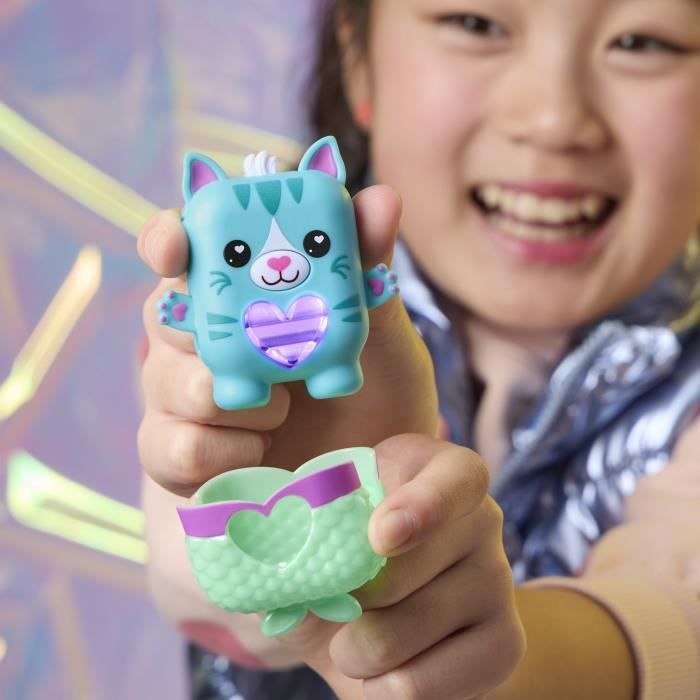 Nano-mals Pawtricia le chaton bleu, compagnon électronique, plus de 70 réactions, jouet de poche interactif pour filles et garçons,