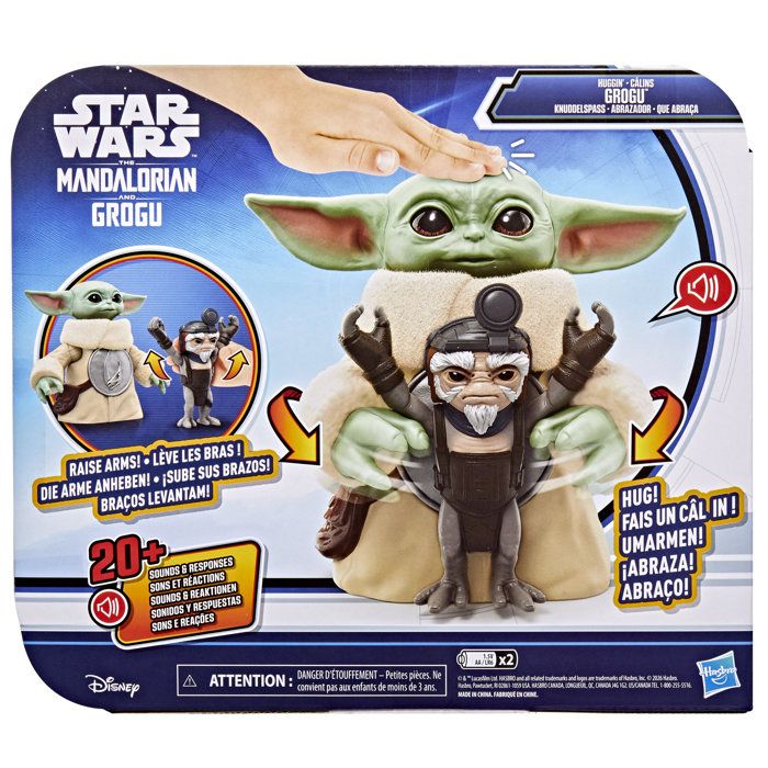 Câlins Grogu, figurine électronique de 16,5 cm et Anzellan, jouets Star Wars: The Mandalorian & Grogu pour enfants, des 4 ans