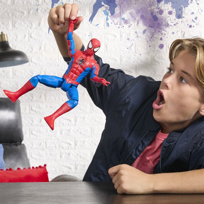 Figurine SpiderMan 30 cm, Titan Series, jouets de super-héros pour enfants, Marvel Spider-Man, des 4 ans