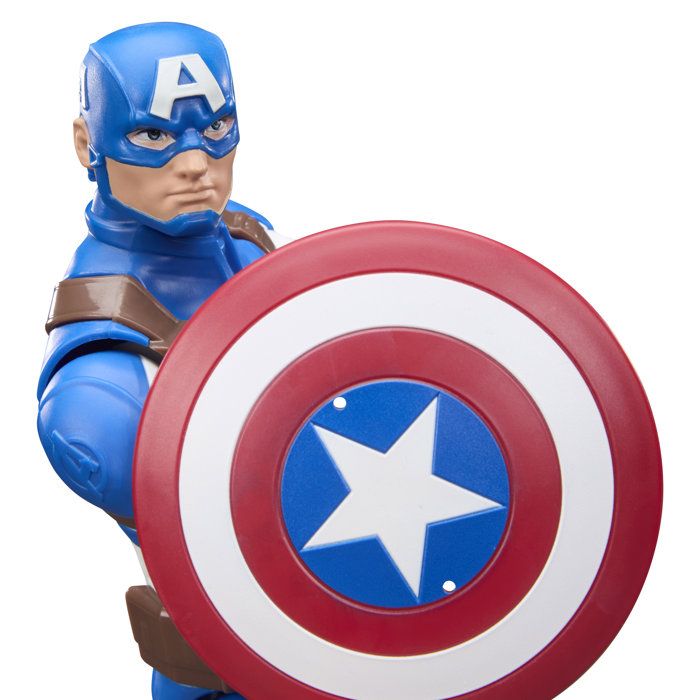 Figurine Captain America 30 cm, Titan Series, 11 points d'articulation, jouets de super-héros pour enfants, Marvel, des 4 ans