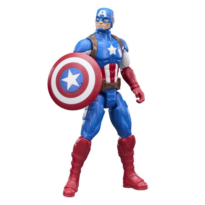Figurine Captain America 30 cm, Titan Series, 11 points d'articulation, jouets de super-héros pour enfants, Marvel, des 4 ans