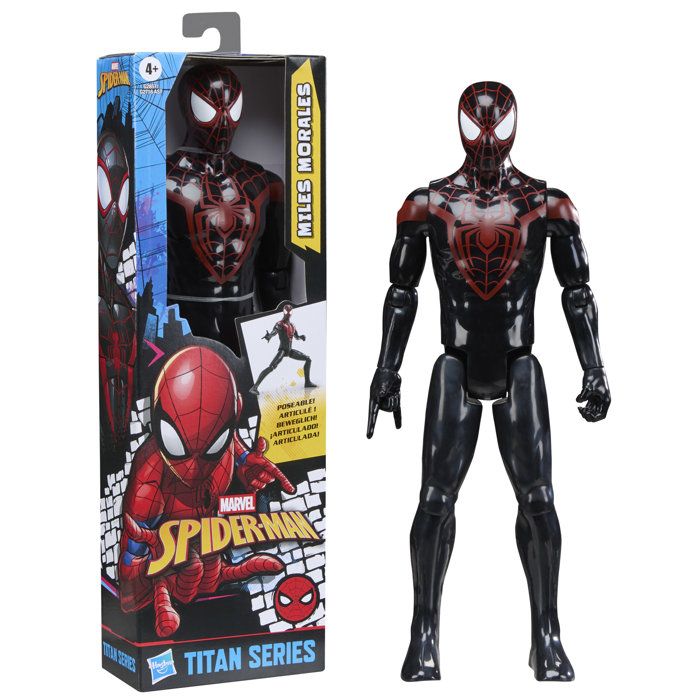 Figurine Miles Morales 30 cm, Titan Series, jouets de super-héros pour enfants, Marvel Spider-Man, des 4 ans