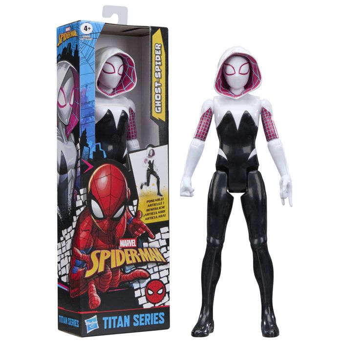 Figurine Ghost-Spider 30 cm Deluxe, Titan Series, jouets de super-héros pour enfants, Marvel Spider-Man, dčs 4 ans