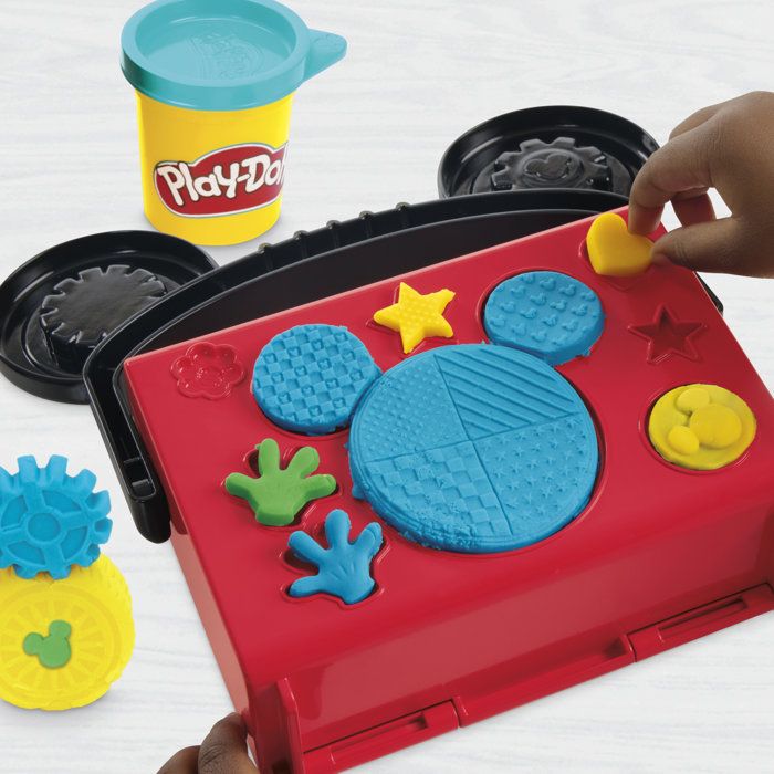 Play-Doh Disney Junior Mon Garage avec Mickey Mouse, Coffret de pâte a modeler, Loisirs créatifs, Jouets préscolaires, des 2 ans