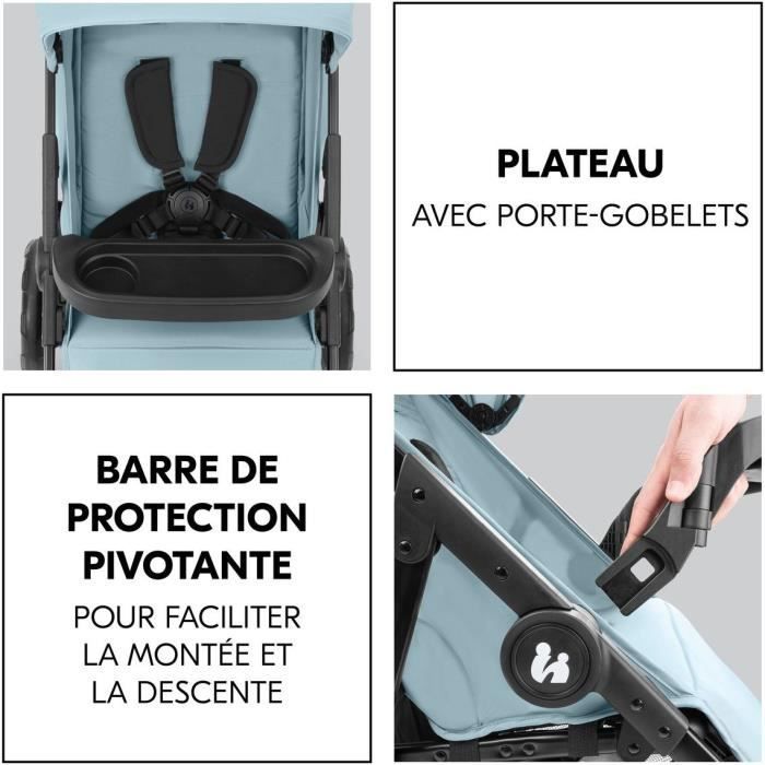 HAUCK - Poussette compacte - SHOP N CARE - 4 roues - Bleu