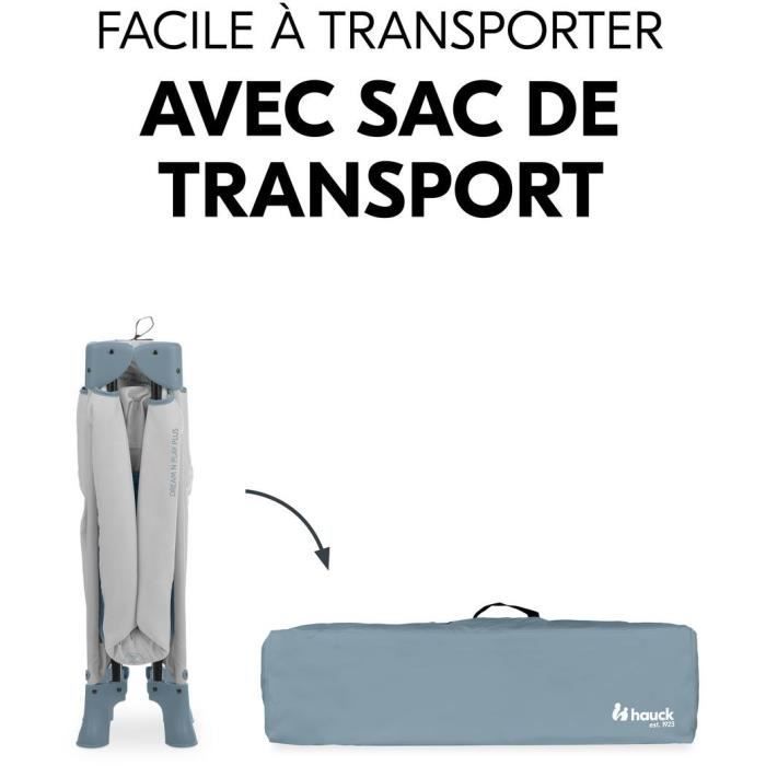 Lit de voyage - HAUCK - DREAM N PLAY PLUS - 60 x 120 cm - Des la naissance - Pliable - Dusty blue