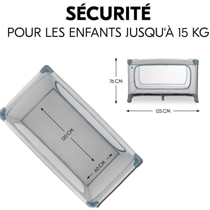 Lit de voyage - HAUCK - DREAM N PLAY PLUS - 60 x 120 cm - Des la naissance - Pliable - Dusty blue
