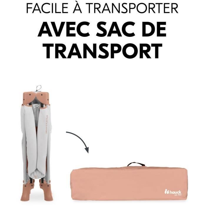 Lit de voyage - HAUCK - DREAM N PLAY PLUS - 60 x 120 cm - Des la naissance - Pliable - Dusty Cork