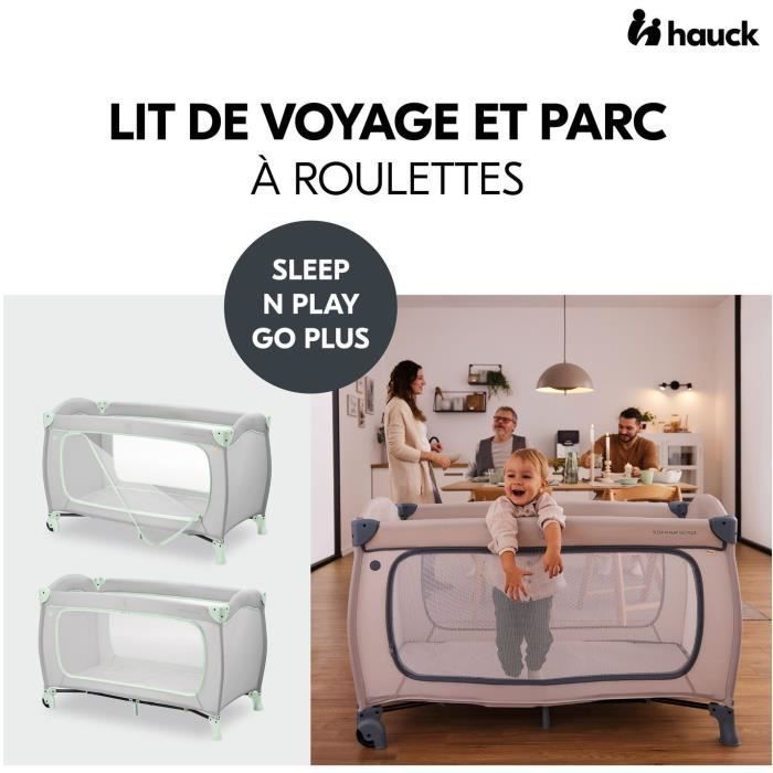 Lit de voyage - HAUCK - SLEEP N PLAY GO PLUS - 60 x 120 cm - Des la naissance - Pliable - Roulettes - Dusty Mint