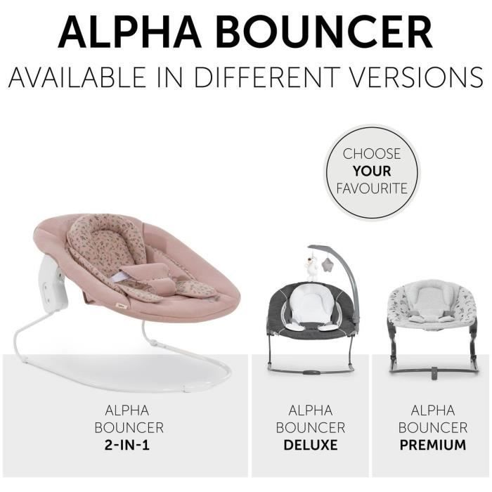 Transat - HAUCK - ALPHA BOUNCER 2-en-1 - Des la naissance - Harnais 3 points - Bambi Rose