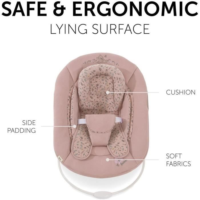 Transat - HAUCK - ALPHA BOUNCER 2-en-1 - Des la naissance - Harnais 3 points - Bambi Rose