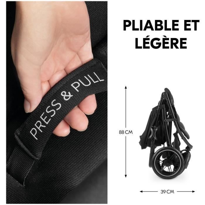 HAUCK - Poussette tout terrain - RAPID 3 Air - 3 roues - Pliage a 1 main - Noir