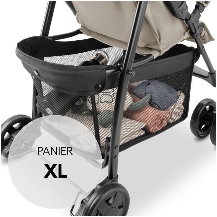 HAUCK - Poussette canne - SPORT - Pliable & inclinable - Capote Pare-Soleil - 4 roues - Beige