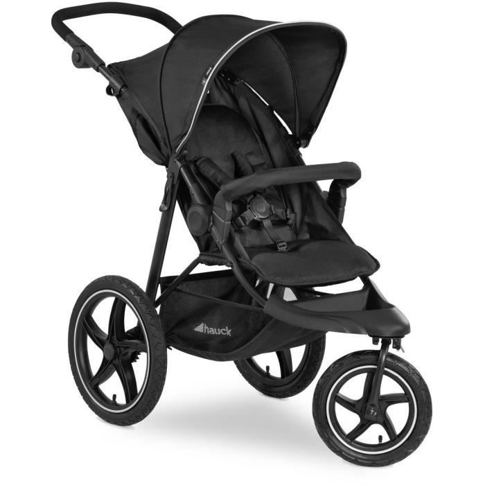 HAUCK - Poussette tout terrain - RUNNER 2 - 3 roues - Pliage a 1 main - Noir