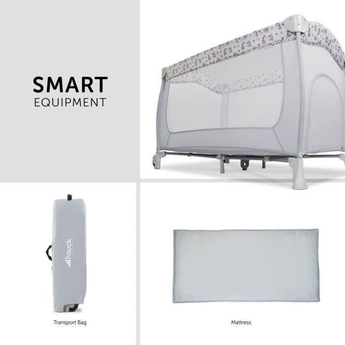 Lit de voyage - HAUCK - SLEEP N PLAY GO PLUS - 60 x 120 cm - Des la naissance - Pliable - Roulettes - Pooh Exploring