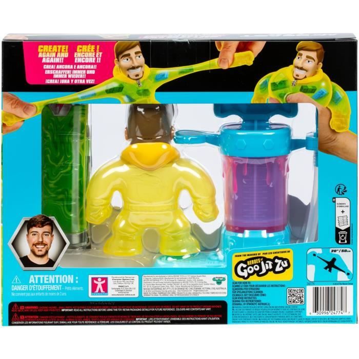 Kit de création - MRBEAST LAB - Heroes of Goo Jit Zu - Pompe incluse - Figurine personnalisable - Accessoires fournis