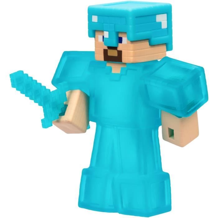 Figurine extensible - GOO JIT ZU - Minecraft Steeve - 11 cm - Texture élastique - Extensible 3x
