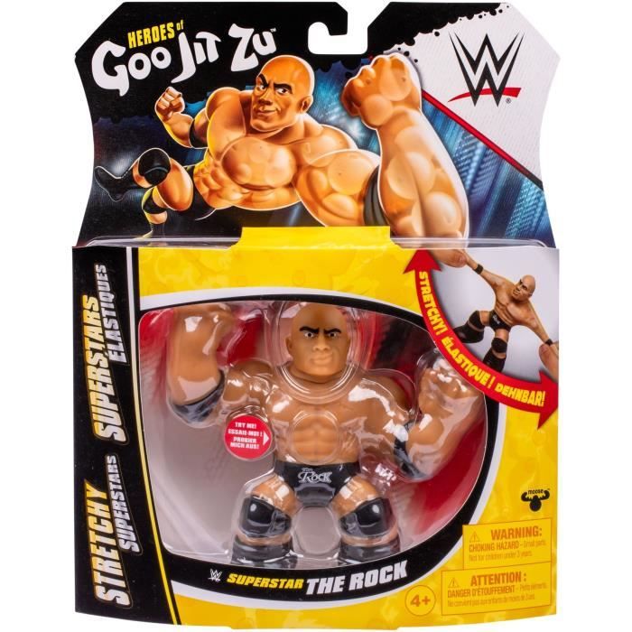 Figurine extensible - GOO JIT ZU WWE - The Rock - 11 cm - Texture élastique - Extensible 3x