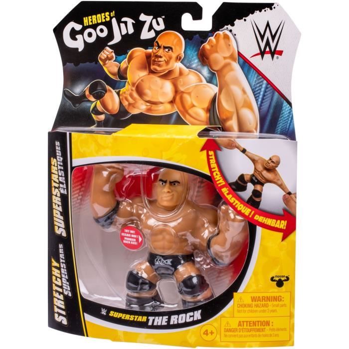Figurine extensible - GOO JIT ZU WWE - The Rock - 11 cm - Texture élastique - Extensible 3x